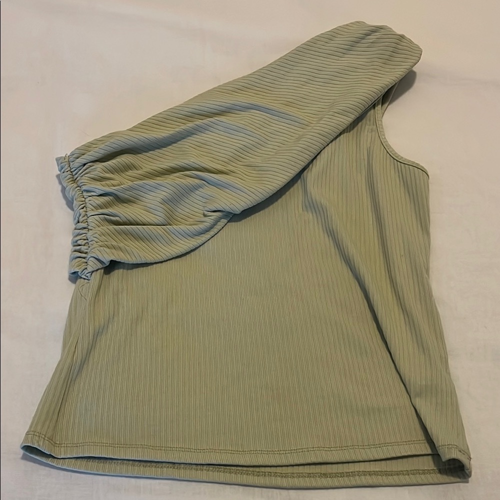 One-Shoulder Green Top